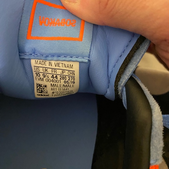 Adidas sobakov style men’s athletic shoes. Size 10. NWOT blue, grey and orange - Picture 3 of 3